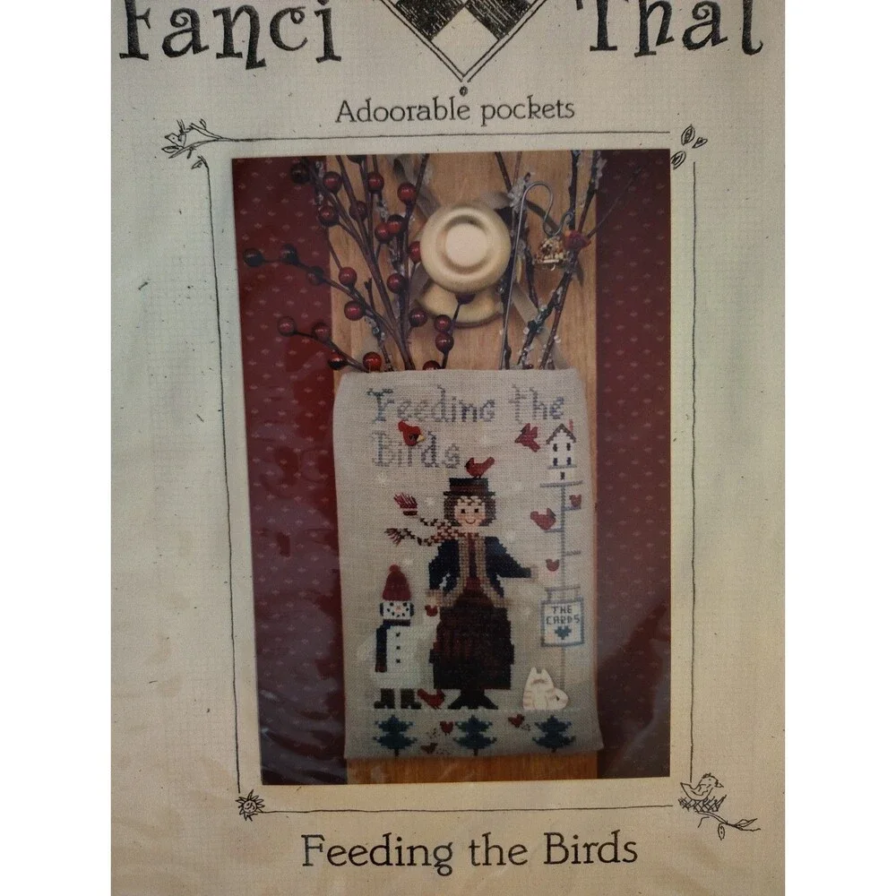 Fanci That Feeding the Birds Cross Stitch Pattern Chart Adoorable Pockets 183